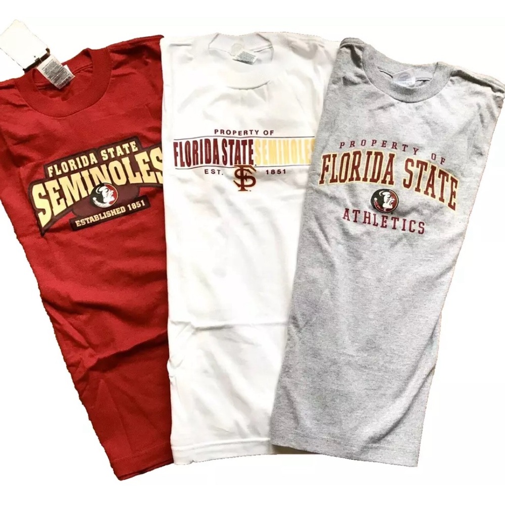 Florida State Seminoles Vintage 90's Childrens Youth L Cotton T Shirts Set NWT